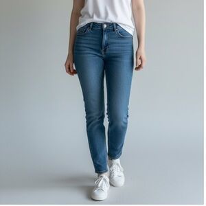 Pistola Skinny Jeans Womens Blue Denim Mid Rise Ankle Stretch Classic